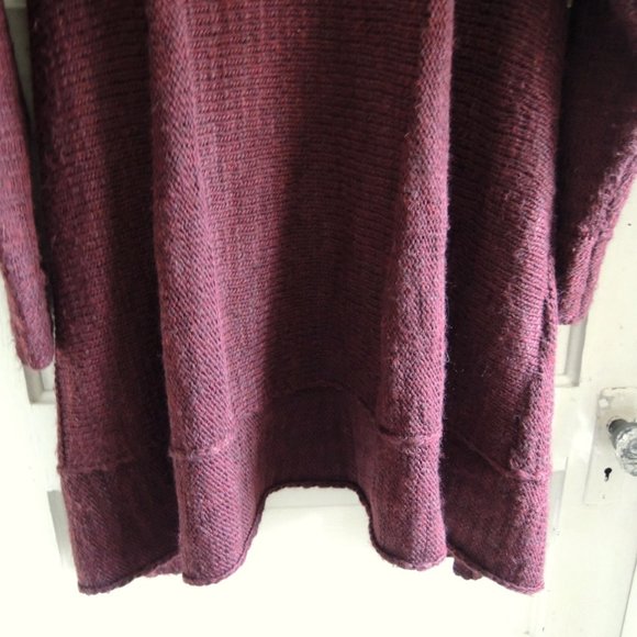Soft Surroundings Burgundy Alpaca Blend Open Cardigan PS *Runs L - Picture 7 of 8